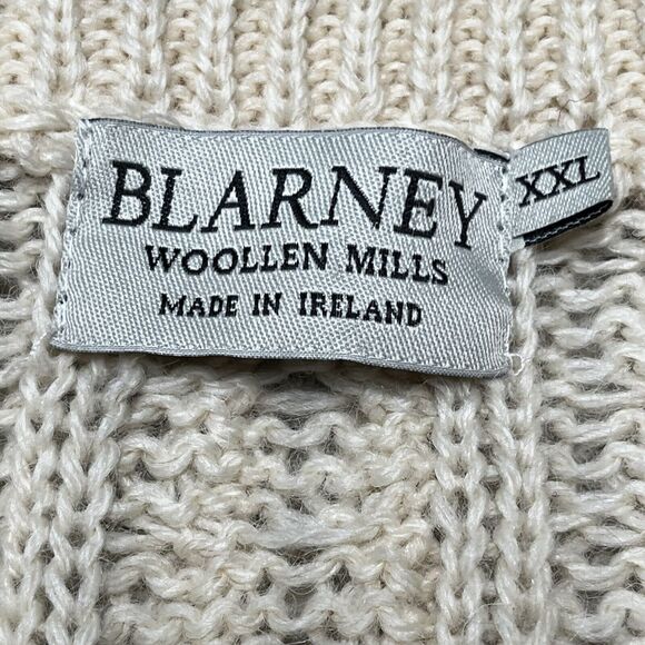 Blarney Woollen Mills Ireland Womens XL XXL Knit Wool Cardigan Sweater Cream - Picture 3 of 12